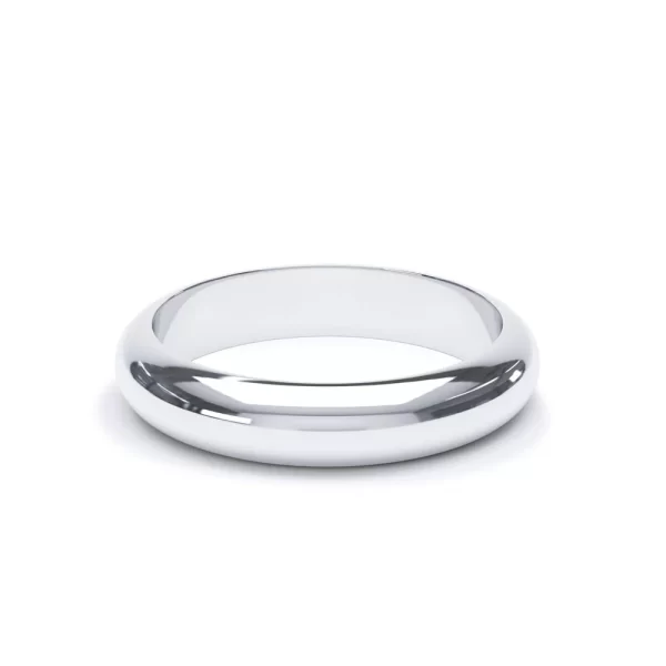 D Shape Profile Wedding Ring 18k White Gold - Image 8