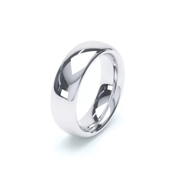 Regular Court Profile Wedding Ring 18k White Gold - Image 9