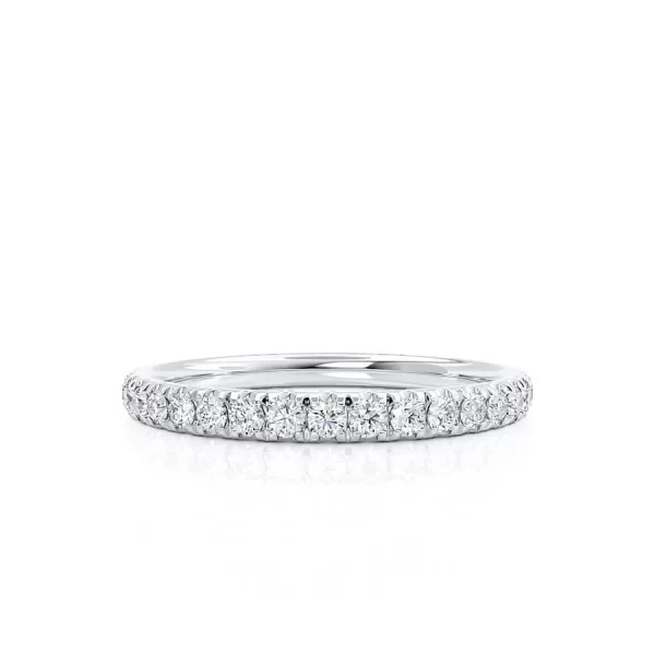 CECELIA Lab Diamond Micro Pavé 18k White Gold Eternity Wedding Band