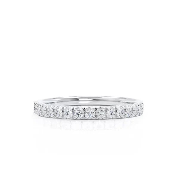 EMBER Lab Diamond Court Pavé 18k White Gold Eternity Wedding Band