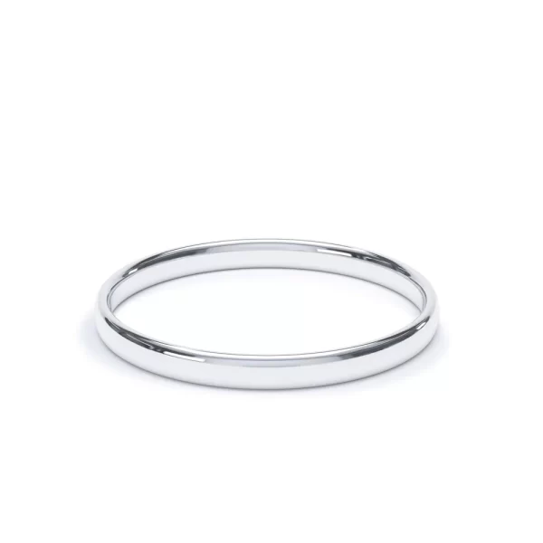 Regular Court Profile Plain Wedding Ring 18k White Gold