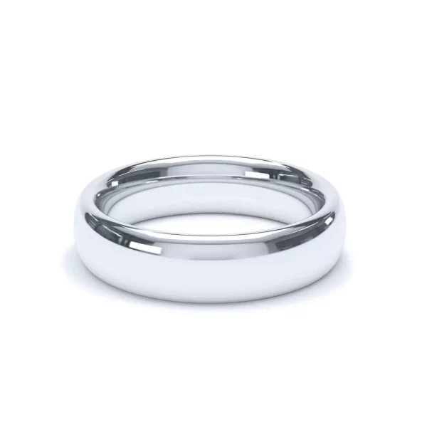 Regular Court Profile Wedding Ring 18k White Gold