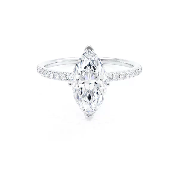 MACY Marquise Lab Diamond 18k White Gold Petite Solitaire