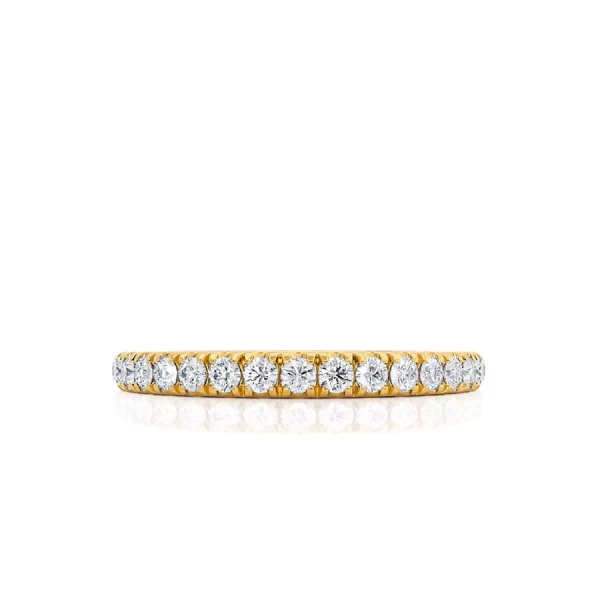 CECELIA Lab Diamond Micro Pavé 18k Yellow Gold Eternity Wedding Band - Image 4