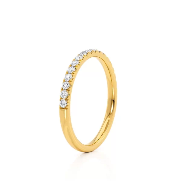 CECELIA Lab Diamond Micro Pavé 18k Yellow Gold Eternity Wedding Band - Image 3