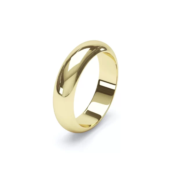 D Shape Profile Wedding Ring 18k Yellow Gold - Image 3