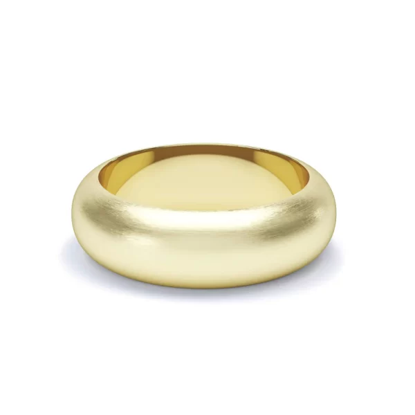 D Shape Profile Satin Polish Wedding Ring 18k Yellow Gold - Image 3