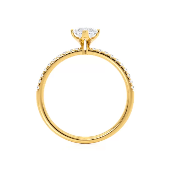 MACY Marquise Lab Diamond 18k Yellow Gold Petite Solitaire - Image 3