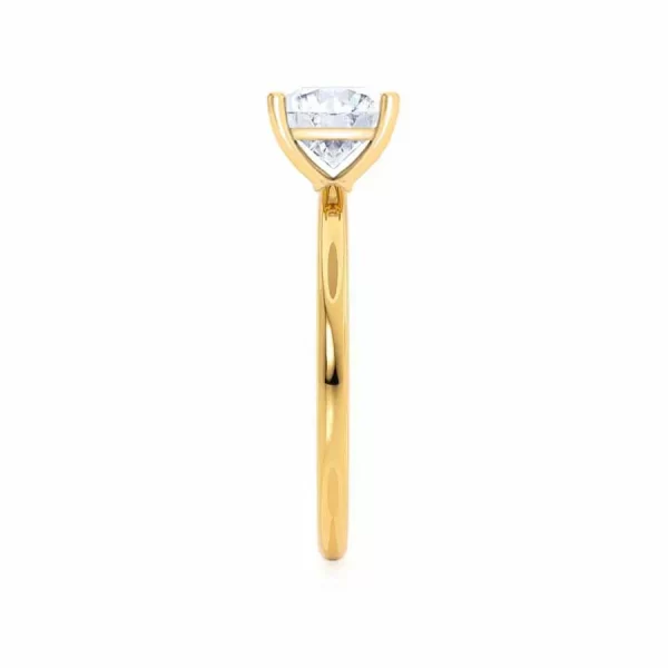 LULU Princess Lab Diamond 18k Yellow Gold Petite Solitaire - Image 3