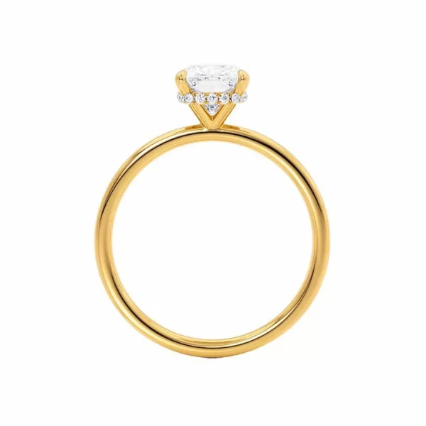 PARIS Oval Moissanite & Diamond 18k Yellow Gold Hidden Halo - Image 2