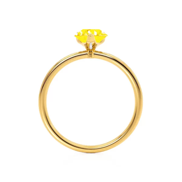 LULU Chatham® Pear Yellow Sapphire 18k Yellow Gold Petite Solitaire Ring - Image 4