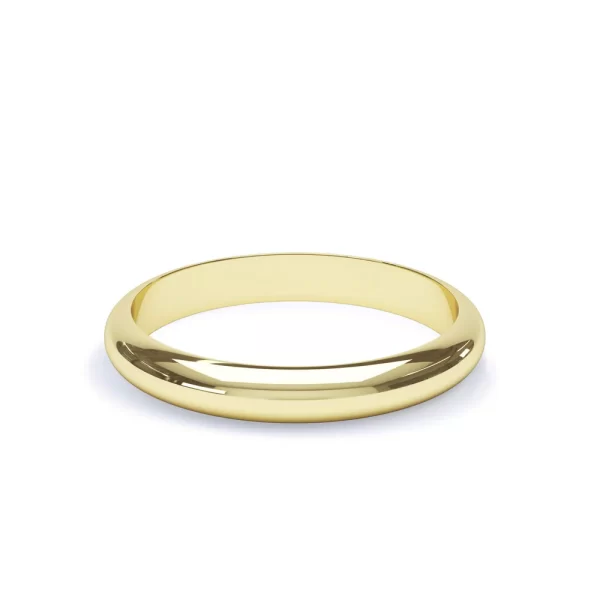 D Shape Profile Wedding Ring 18k Yellow Gold - Image 4