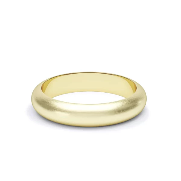 D Shape Profile Satin Polish Wedding Ring 18k Yellow Gold - Image 4