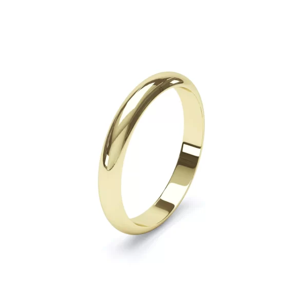 D Shape Profile Wedding Ring 18k Yellow Gold - Image 5