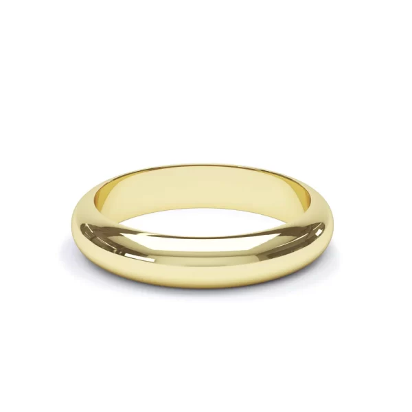 D Shape Profile Wedding Ring 18k Yellow Gold - Image 6