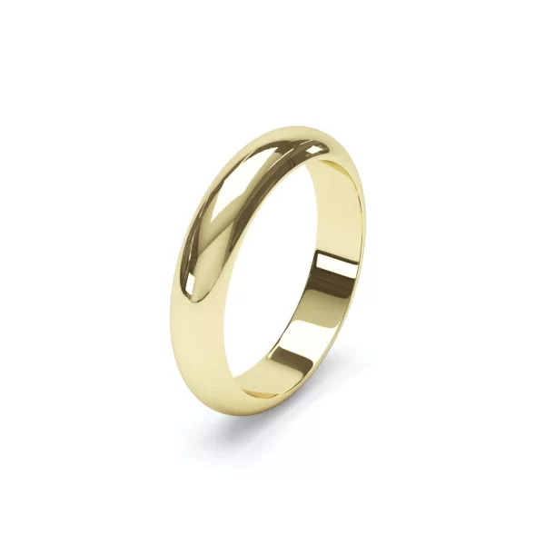 D Shape Profile Wedding Ring 18k Yellow Gold - Image 7