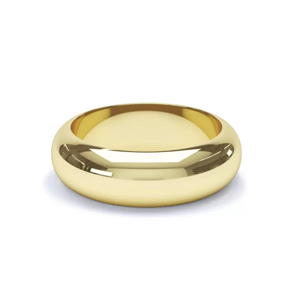 D Shape Profile Wedding Ring 18k Yellow Gold - Image 8