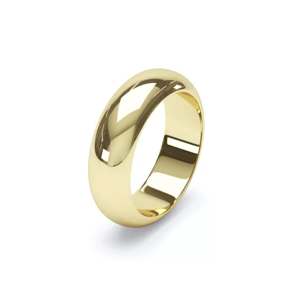 D Shape Profile Wedding Ring 18k Yellow Gold - Image 9