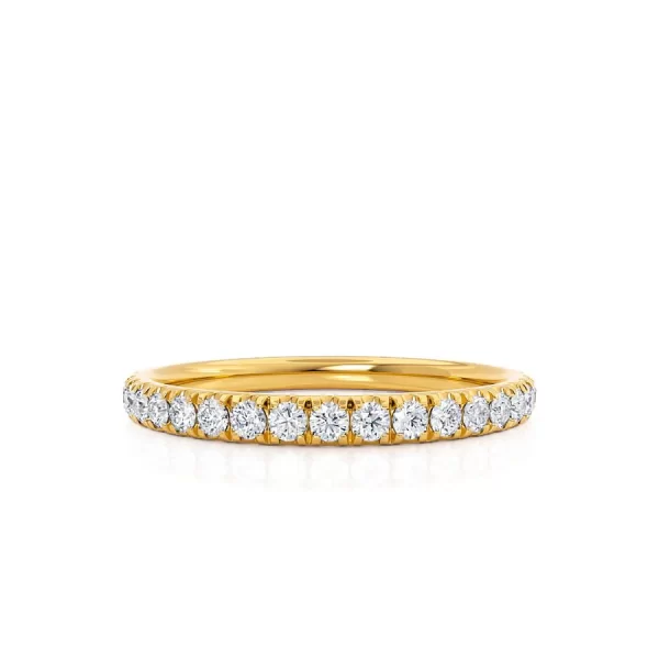 CECELIA Lab Diamond Micro Pavé 18k Yellow Gold Eternity Wedding Band