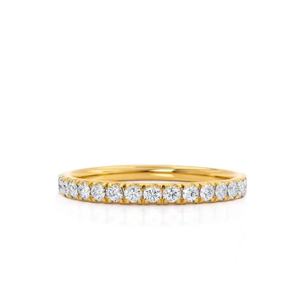 EMBER Lab Diamond Court Pavé 18k Yellow Gold Eternity Wedding Band