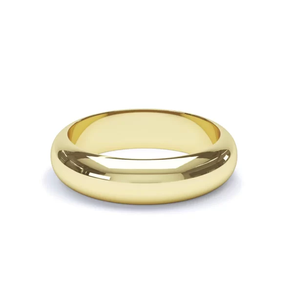 D Shape Profile Wedding Ring 18k Yellow Gold