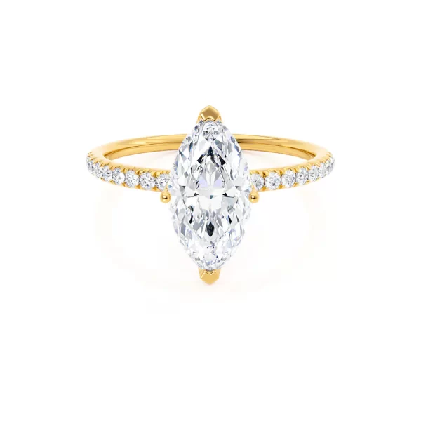 MACY Marquise Lab Diamond 18k Yellow Gold Petite Solitaire